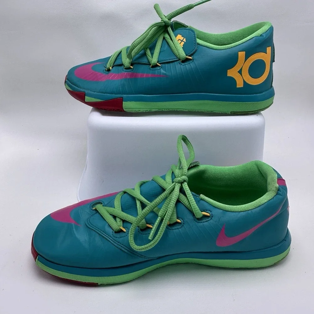 Nike KD VI Hero Turbo‎ Youth Green Pink Basketball Shoes Size 3Y 599478-304